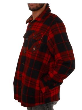 Realtree fleece lined Shacket - Buffalo Plaid - Red and Black - Medium